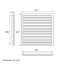 Hranatá větrací mřížka 450x300mm z extrudovaného hliníku bez příruby - šedá