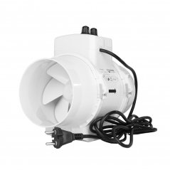 Ventilátor do potrubí axiální plastový s termostatem a regulátorem otáček AP 100 T