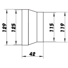 Kruhový plastový přechod osový 125/120
