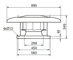 Střešní ventilátor CRHT/4-355 N