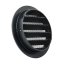 Kovová kruhová větrací mřížka 100mm s přírubou a síťkou proti hmyzu, černá