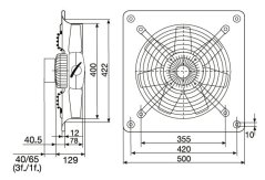 Nástěnný axiální ventilátor HCFB/4-400 H