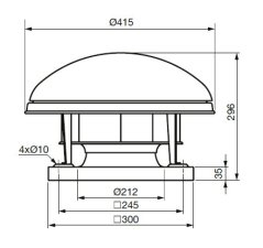 Střešní radiální ventilátor CTHB/4-180 N