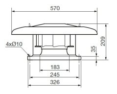 Střešní ventilátor CRHB/4-225 N