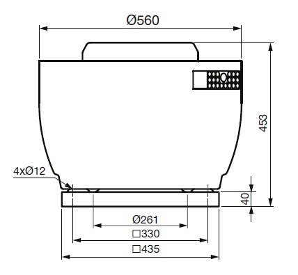 Střešní radiální ventilátor CTVT/4-225 N