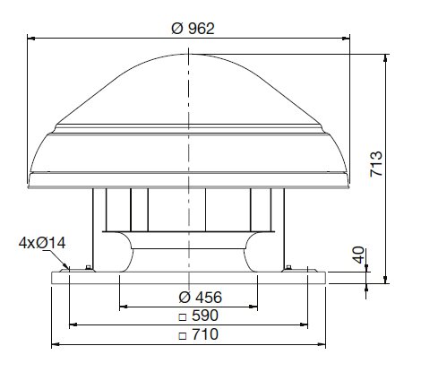 Střešní radiální ventilátor CTHT/6-450 N
