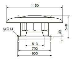 Střešní ventilátor CRHB/6-630 N