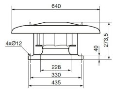 Střešní ventilátor CRHB/4-280 N