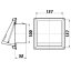 Nerezová hranatá mřížka 137x137mm se stříškou, klapkou a přírubou 100mm