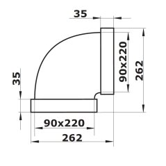 Plastové koleno horizontální 90x220/90° - výprodej