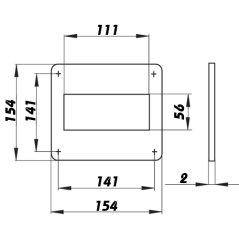Montážní plastový čtyřhranný rámeček 55x110