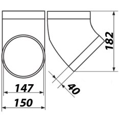 Kruhové plastové koleno 150/45
