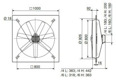 Nástěnný axiální ventilátor HCFT/6-800 H-X