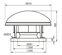 Střešní radiální ventilátor CTHT/4-225 N