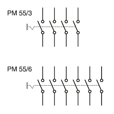 PM-55/6 revizní vypínač 6 pólový