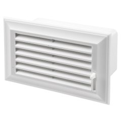 Hranatá větrací mřížka pro plastové potrubí 60x204mm s regulací