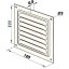 Hranatá větrací mřížka 125x125mm hliníková s pevnou žaluzií a síťkou - bez příruby