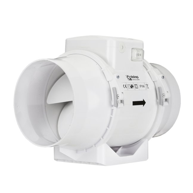 Ventilátor do potrubí axiální plastový s přepínačem rychlosti AP 125