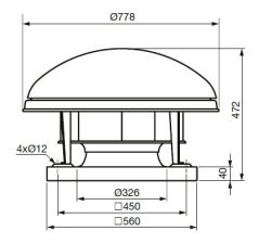 Střešní radiální ventilátor CTHT/6-315 N