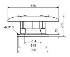 Střešní ventilátor CRHB/2-250 N