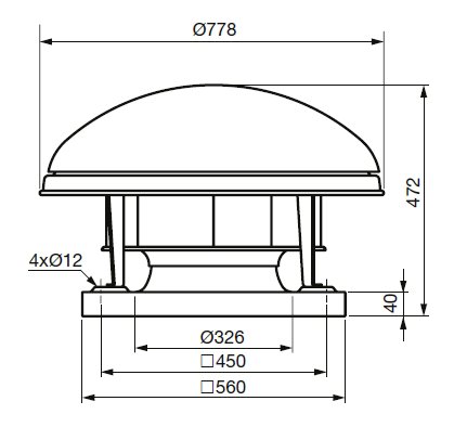 Střešní radiální ventilátor CTHT/6-315 N