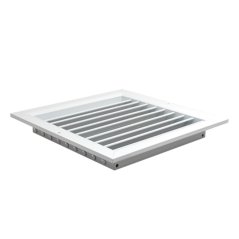 Hranatá větrací mřížka 400x400mm z extrudovaného hliníku bez příruby - bílá