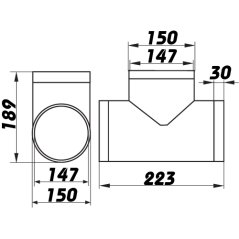 Kruhová plastová odbočka T 150
