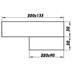 Čtyřhranný plastový přechod 90x220/133x220 - výprodej
