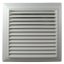 Hranatá větrací mřížka 200x200mm se síťkou a přírubou 150mm