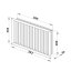Hranatá ventilační mřížka 392x303mm s pevnou vertikální žaluzií bez příruby - bílá