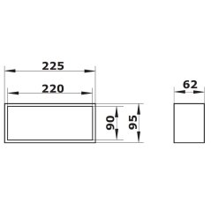 Plastová čtyřhranná spojka potrubí 90x220