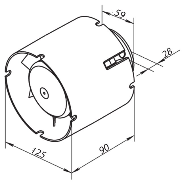 Potrubní ventilátor SD 125 s časovým spínačem