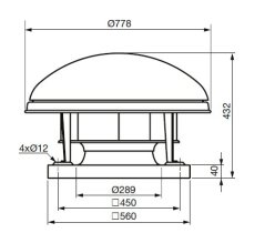 Střešní radiální ventilátor CTHT/4-250 N