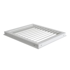 Hranatá ventilační mřížka 366x210mm s pevnou vertikální žaluzií bez příruby - bílá