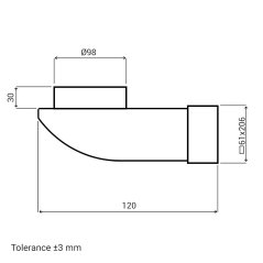 Plastové koleno přechodové 60x204/100 - výprodej
