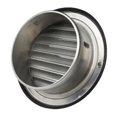 Nerezová kruhová mřížka 125mm s přírubou a stříškou