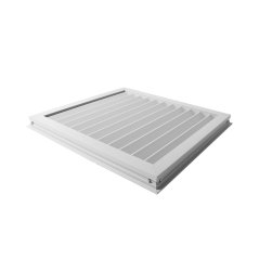 Hranatá ventilační mřížka 600x211mm s pevnou žaluzií bez příruby - šedá