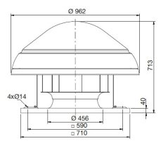 Střešní radiální ventilátor CTHT/6-450 N