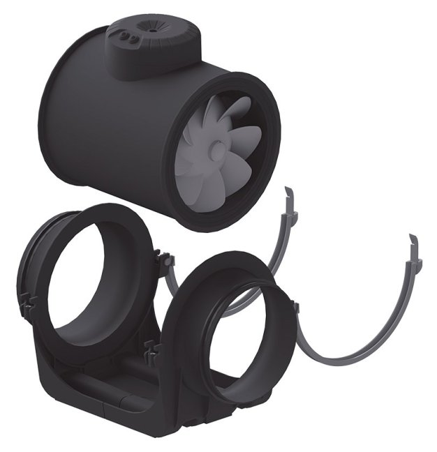 Diagonální potrubní ventilátor TD EVO PF 200 Ecowatt s EC motorem, úsporný
