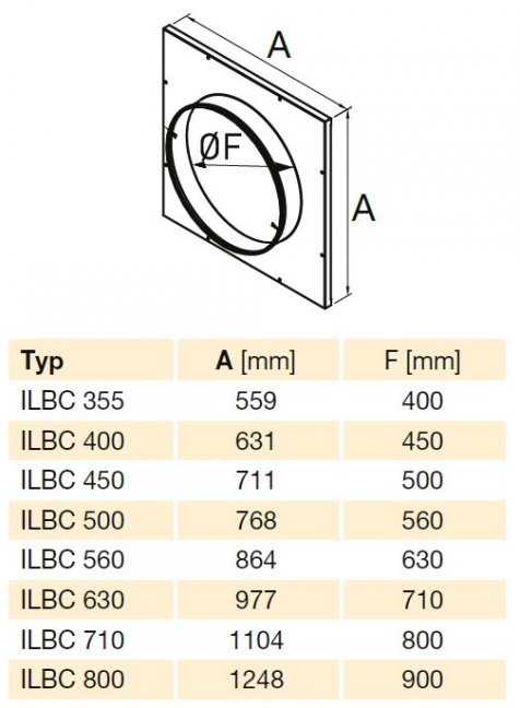 ILBC 450 kruhové hrdlo na sání
