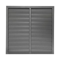 Kovová hranatá mřížka 715x715mm se samotížnou plastovou žaluzií bez příruby - šedá