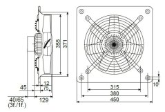 Nástěnný axiální ventilátor HCFT/6-355 H