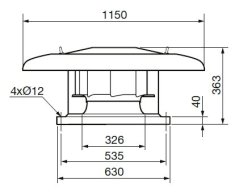 Střešní ventilátor CRHB/4-400 N