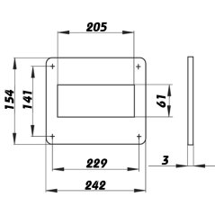 Montážní plastový čtyřhranný rámeček 60x204