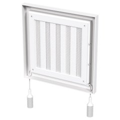 Hranatá větrací mřížka 186x186mm se síťkou proti hmyzu a regulací - bez příruby
