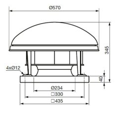 Střešní radiální ventilátor CTHB/6-200 N