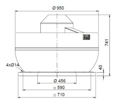 Střešní radiální ventilátor CTVT/4-450 N