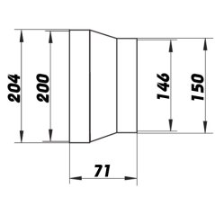 Kruhový plastový přechod osový 200/150