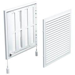 Hranatá větrací mřížka 250x250mm se síťkou proti hmyzu a regulací - bez příruby