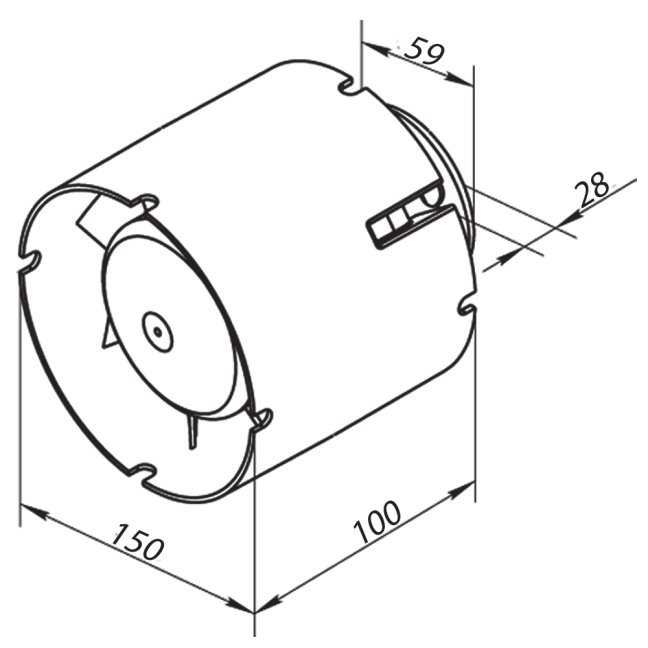 Potrubní ventilátor 150 VKO1 L